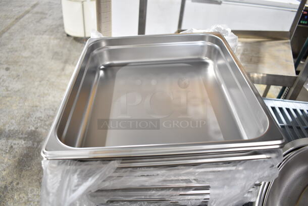 14 BRAND NEW! Stainless Steel Items; 1/2 Size Drop In Bins, Oval Trays, Dome Cover. 14 Times Your Bid! - Image 7 of 8