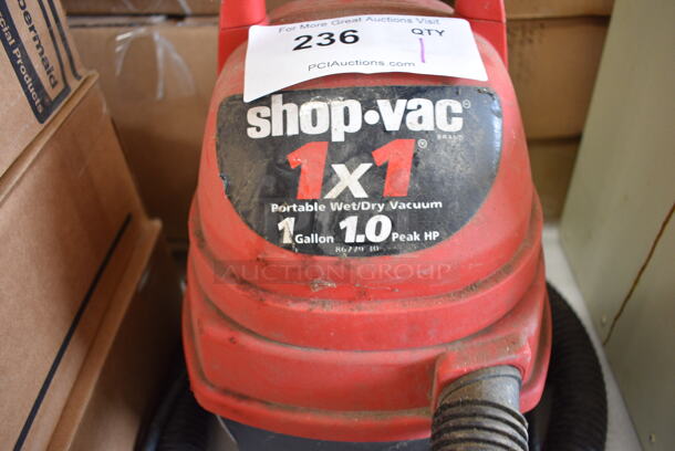 Shop Vac Red and Black Poly Wet Dry Vacuum Cleaner. 9x10x14. Tested and Working! - Image 3 of 3