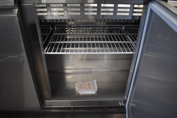 LIKE NEW! Avantco 178SSCFT72HC Stainless Steel Commercial Refrigerated Salad Bar / Cold Food Prep Table on Commercial Casters. 115 Volts, 1 Phase. Unit Was Only Used Two Times! 70.5x29.5x35. Tested and Working! - Image 5 of 8