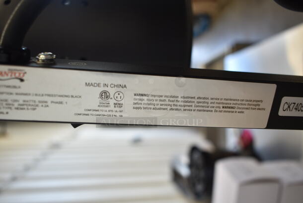 BRAND NEW SCRATCH AND DENT! Avantco 177W62BLK Black 2 Bulb Free Standing Heat Lamp / Food Warmer. 115 Volts, 1 Phase. Tested and Working! - Image 7 of 10