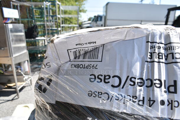 PALLET LOT of 12 BRAND NEW Boxes Including 394345XL Noble NexGen Powder-Free Disposable Black Hybrid 3 Mil Thick Gloves - 1000/Case, 795PTOBK3 Choice 7 3/4" x 5 1/2" x 2 1/2" Black Microwavable Folded Paper #3 Take-Out Container - 200/Case, Dart 90HTPF1R White Foam Square Take Out Container with Hinged Lid 9" x 9" x 3" - 200/Case. 12 Times Your Bid!  - Image 5 of 10