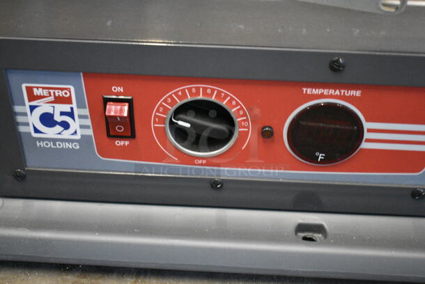 BRAND NEW SCRATCH AND DENT! 2024 Metro C539-HLFC-U-GY Metal Commercial Single Door Heated Holding Cabinet on Commercial Casters. 120 Volts, 1 Phase. Tested and Working! - Image 5 of 7