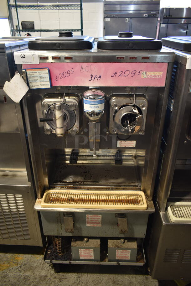 Taylor 342D-27 Stainless Steel Commercial Floor Style Air Cooled 2 Flavor Frozen Beverage Machine w/ Drink Mixer Attachment on Commercial Casters. 208-230 Volts, 1 Phase. - Image 1 of 8