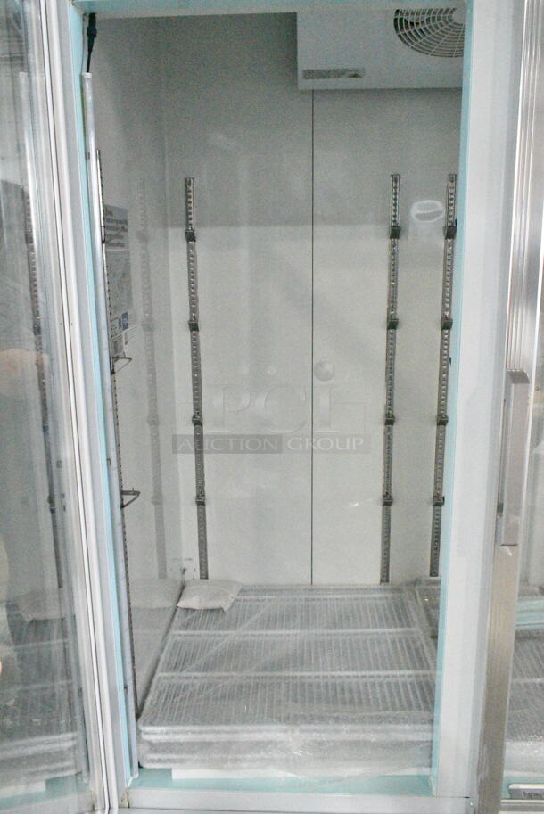 BRAND NEW SCRATCH AND DENT! 2023 Avantco 178GDC69HCW 78 1/4" White Customizable Swing Glass Door Merchandiser Refrigerator with LED Lighting. 115 Volts, 1 Phase. Tested and Working! - Image 10 of 12