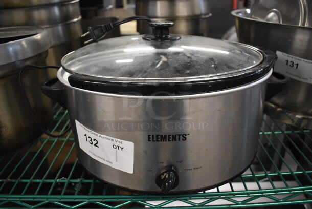 Kitchen Elements Metal Countertop Slow Cooker. Interior Bin is Broken. 16x11x10. Tested and Working! - Image 1 of 4