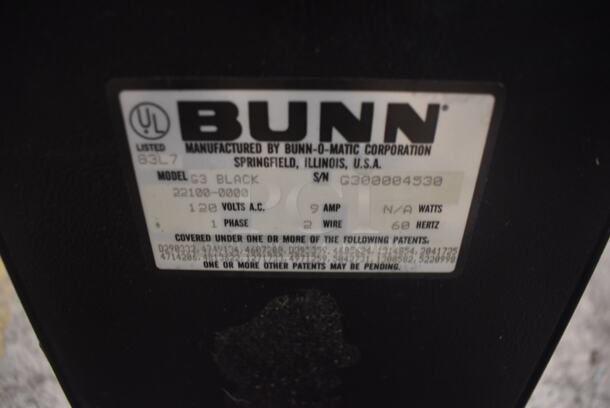 Bunn G3 BLACK Metal Commercial Countertop Coffee Bean Grinder. 120 Volts, 1 Phase. Tested and Working! - Image 4 of 4
