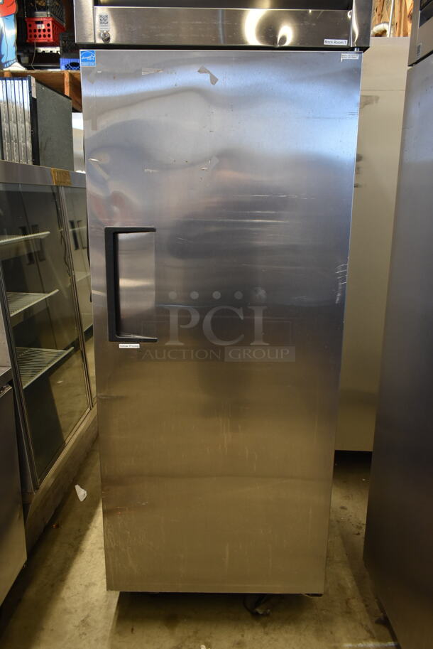 2013 True TG1R-1S ENERGY STAR Stainless Steel Commercial Single Door Reach In Cooler w/ Poly Coated Racks on Commercial Casters. 115 Volts, 1 Phase. Tested and Working! - Image 3 of 7
