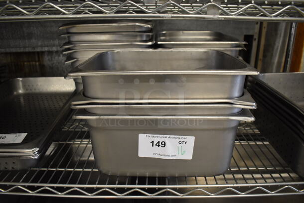 16 Stainless Steel Half Size Drop In Bins. 1/2x6. 16 Times Your Bid!