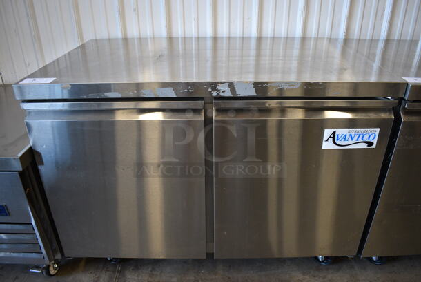 Avantco 178SSUC48RHC Stainless Steel Commercial 2 Door Undercounter Cooler on Commercial Casters. 115 Volts, 1 Phase. Unit Was Only Used a Few Times as a Demonstration at a Trade Show. 47.5x29.5x35.5. Tested and Working!