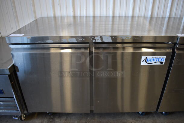 Avantco 178SSUC48RHC Stainless Steel Commercial 2 Door Undercounter Cooler on Commercial Casters. 115 Volts, 1 Phase. Unit Was Only Used a Few Times as a Demonstration at a Trade Show. 47.5x29.5x35.5. Tested and Working! - Image 1 of 7
