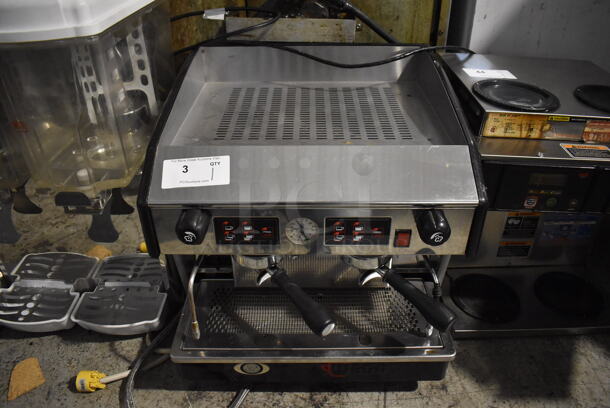 Wega Stainless Steel Commercial Countertop 2 Group Espresso Machine w/ 2 Portafilters and 2 Steam Wands. 208 Volts. 21x23x20 - Image 2 of 9
