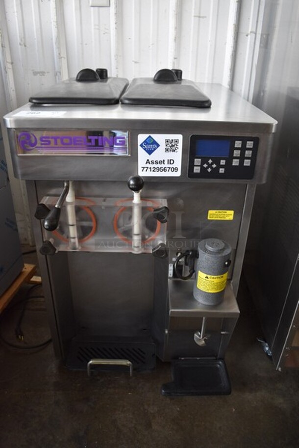 2014 Stoelting Model SF121-38I2 Stainless Steel Commercial Countertop Air Cooled 2 Flavor w/ Twist Soft Serve Ice Cream Machine. 208-240 Volts, 1 Phase. 22x33x34