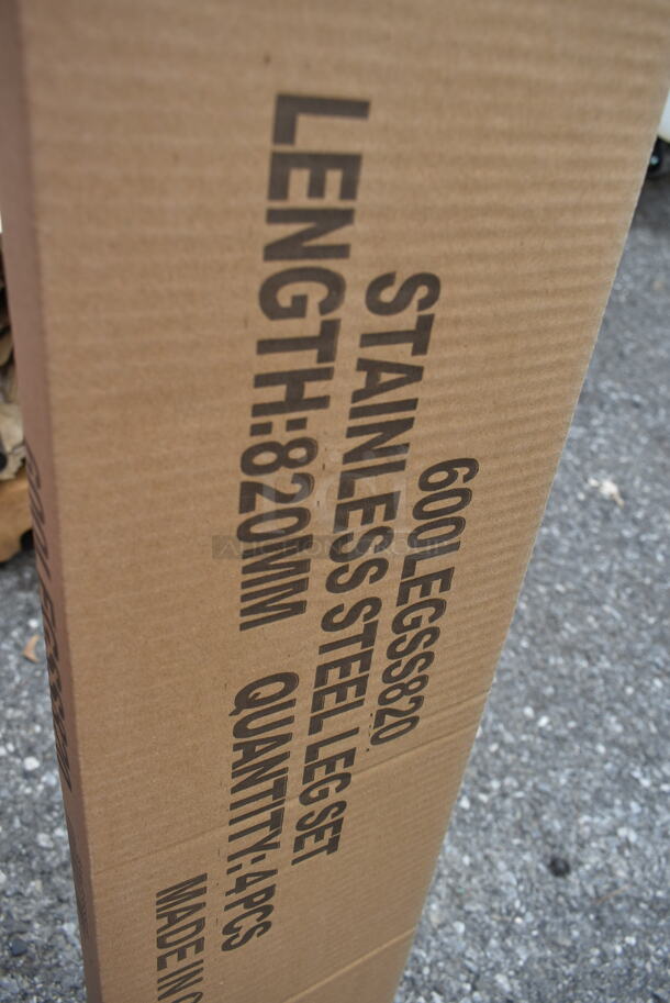 6 Sets of 4 BRAND NEW SCRATCH AND DENT! Regency 600LEGSS820 32 1/4" Stainless Steel Leg for Work Tables. 6 Times Your Bid! - Image 3 of 4