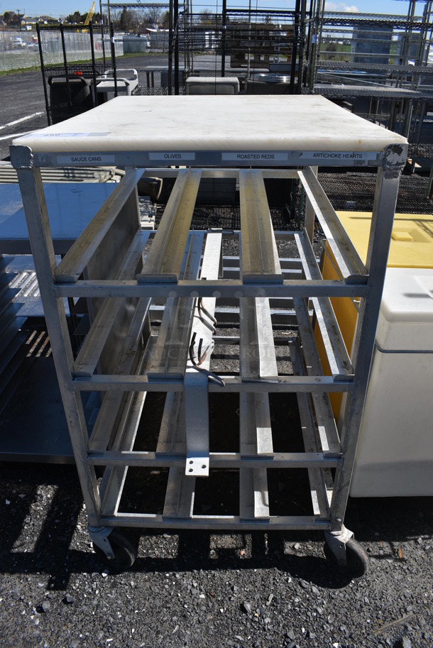 Metal Commercial Pan Transport Rack on Commercial Casters. 25.5x35x43.5