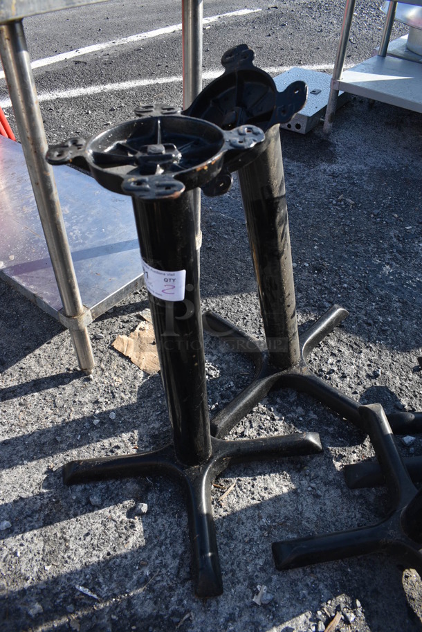 2 Black Metal Dining Height Table Bases. 22x22x28. 2 Times Your Bid! - Image 2 of 3