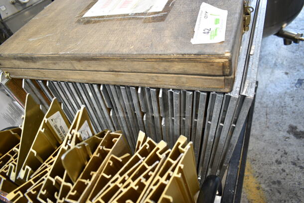 LOT of Approximately 61 Sico Cam-Lock Portable Dance Floor Pieces, Gold Trim Pieces and 3 Black Carts. Makes an Approximately 24'x21' Floor.  - Image 6 of 11