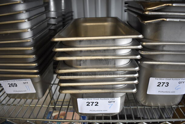 7 Stainless Steel 1/3 Size Drop In Bins. 1/3x4. 7 Times Your Bid!