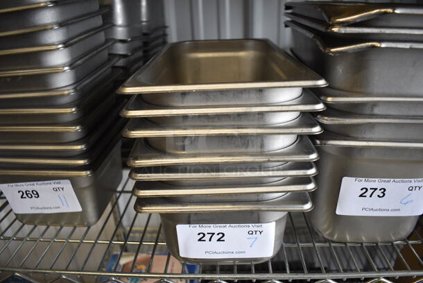 7 Stainless Steel 1/3 Size Drop In Bins. 1/3x4. 7 Times Your Bid! - Image 1 of 3
