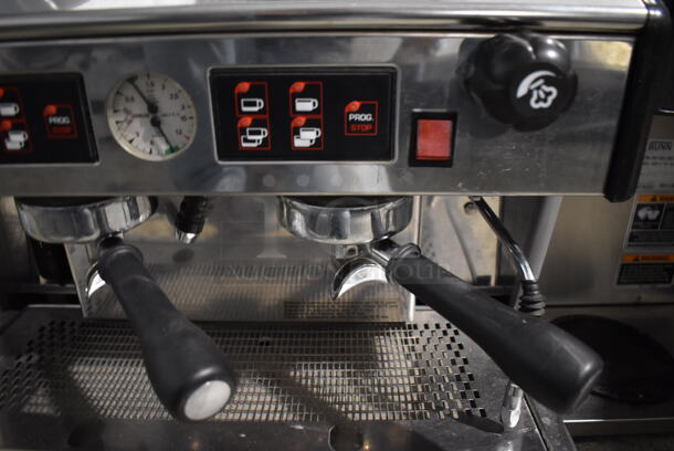 Wega Stainless Steel Commercial Countertop 2 Group Espresso Machine w/ 2 Portafilters and 2 Steam Wands. 208 Volts. 21x23x20 - Image 6 of 9