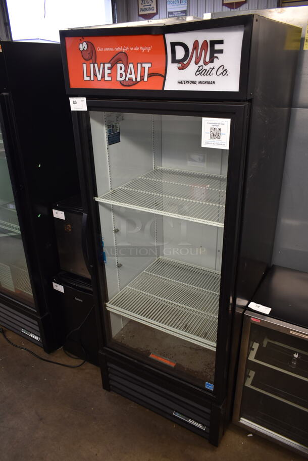 2021 True GDM-26-HC Metal Commercial Single Door Reach In Cooler Merchandiser w/ Poly Coated Racks. 115 Volts, 1 Phase. Tested and Working!