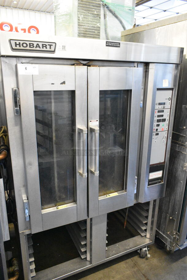 Hobart Stainless Steel Commercial Electric Powered Mini Rotating Rack Oven w/ Lower Double Pan Rack on Commercial Casters. 240 Volts, 3 Phase. - Image 1 of 9