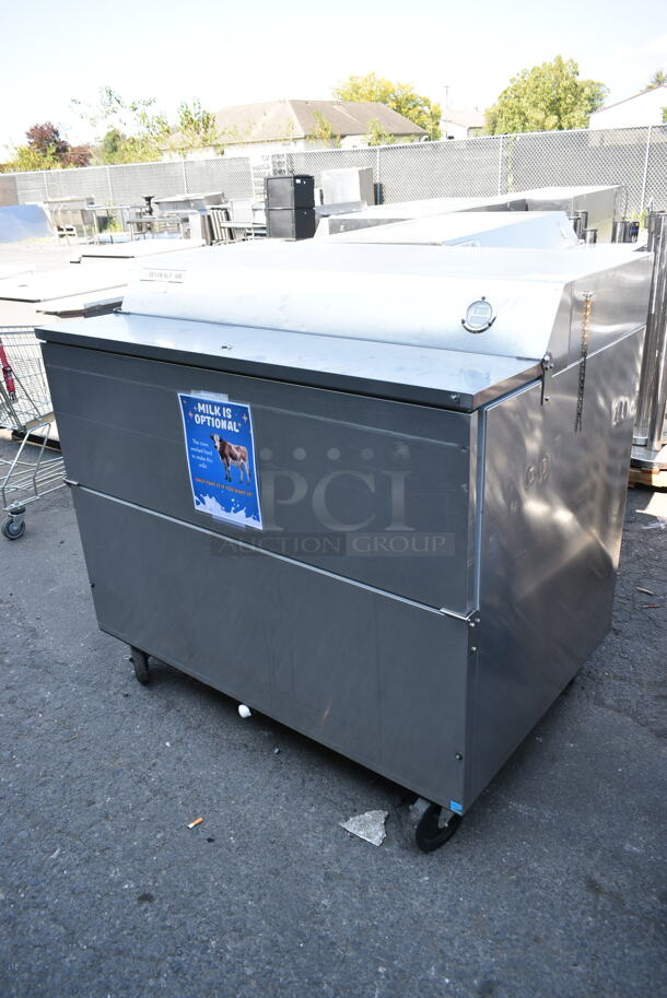 Beverage Air SMF49Y-1-S Stainless Steel Commercial Milk Cooler on Commercial Casters. 115 Volts, 1 Phase. Tested and Powers On But Does Not Get Cold
 - Image 3 of 7