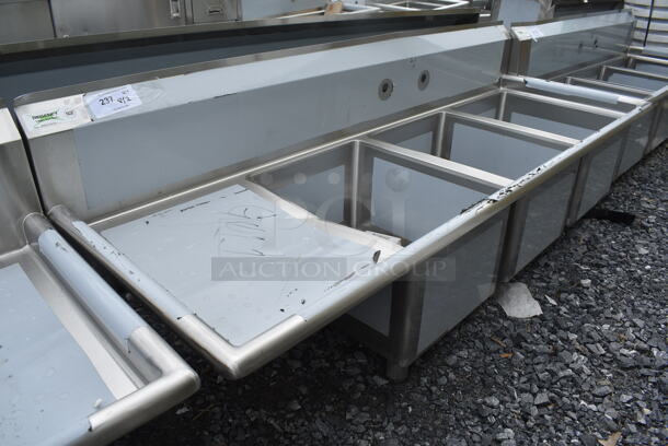 BRAND NEW SCRATCH AND DENT! Regency 600S3162018L Stainless Steel 3 Bay Sink w/ Left Side Drain Board. Bays 16x20x12. Drain Board 16.5x21.5 - Image 3 of 9