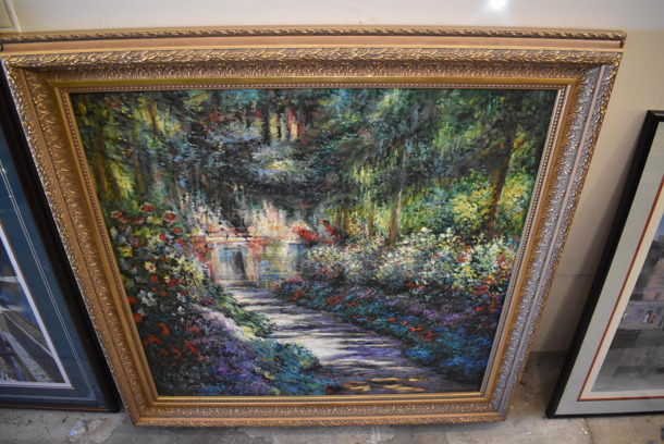 Framed Canvas Painting Reproduction of Pathway in Monet's Garden at Giverny By Claude Monet From Art Dealer Ed Mero!