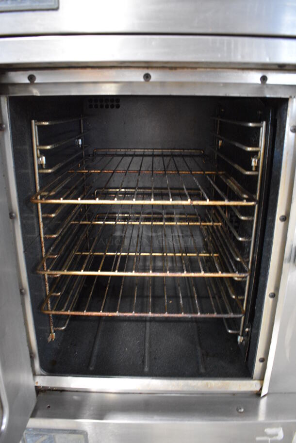 2 Southbend Marathoner Gold Stainless Steel Commercial Natural Gas Powered Half Size Convection Oven w/ View Through Door, Metal Oven Racks and Thermostatic Controls on Commercial Casters. 30x27x64.5. 2 Times Your Bid! - Image 7 of 9