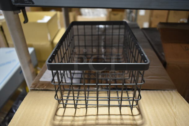 Box of 12 BRAND NEW! GET Enterprises WB-964-MG Urban Renewal 9" x 6" x 4" Metal Gray Rectangular Wire Basket - Image 3 of 8