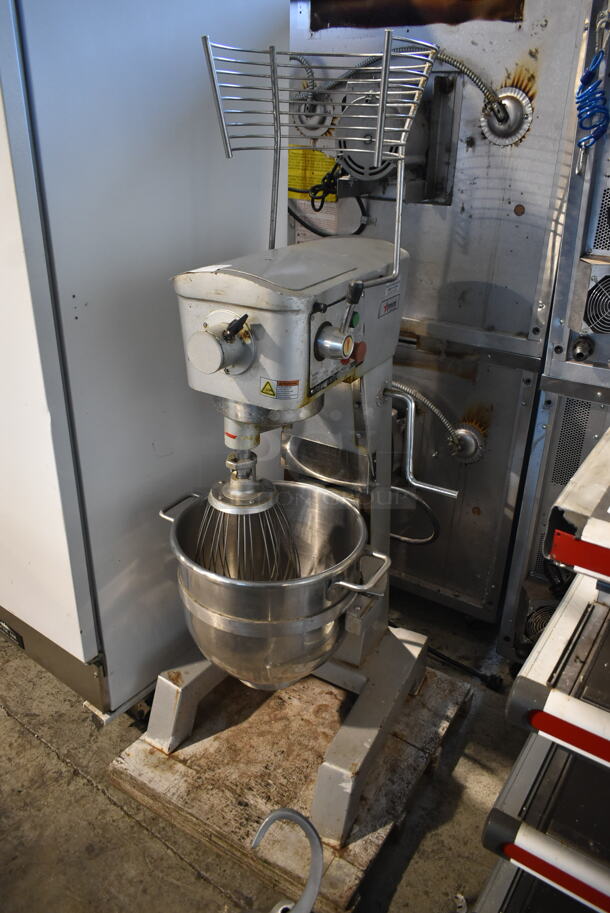 2013 Omcan SP300A Metal Commercial Countertop 30 Quart Planetary Dough Mixer w/ Stainless Steel Mixing Bowl, Bowl Guard, Dough Hook and Whisk Attachments. 110 Volts, 1 Phase. Tested and Working! - Image 9 of 10