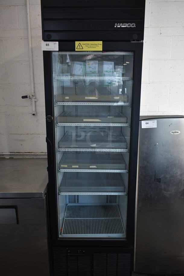 2019 Habco SE18 Metal Commercial Single Door Reach In Cooler Merchandiser w/ Poly Coated Racks. Tested and Powers On But Does Not Get Cold
