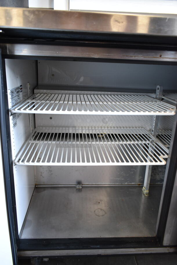 True TWT-72 Stainless Steel Commercial 3 Door Work Top Cooler w/ Back Splash on Commercial Casters. 115 Volts, 1 Phase. Tested and Working! - Image 4 of 5