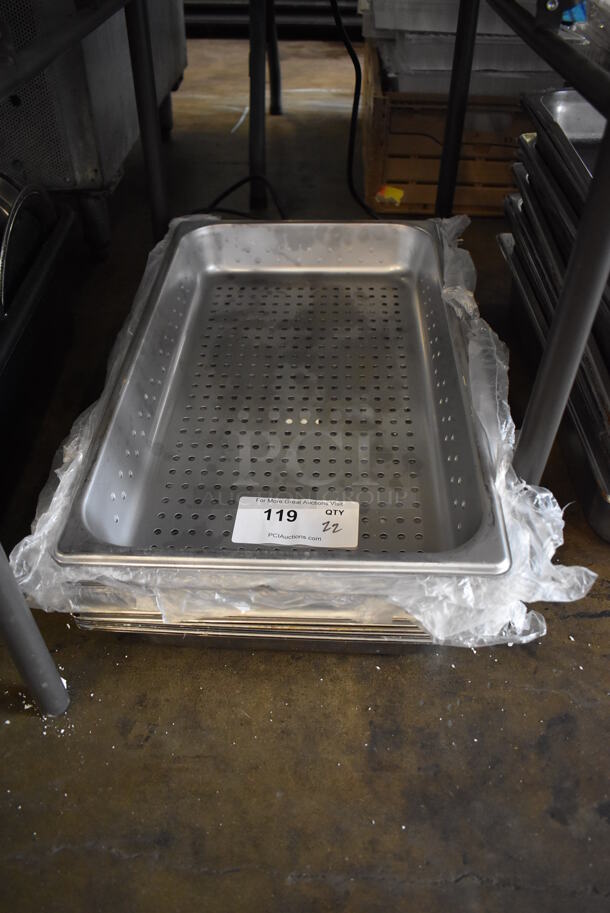 22 Stainless Steel Full Size Perforated Drop In Bins. 1/1x4. 22 Times Your Bid! - Image 1 of 5
