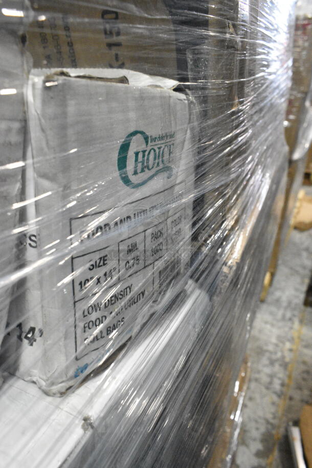 27 BRAND NEW Boxes Including 500CC12 Choice Clear PET Customizable Plastic Cold Cup - 12 oz. - 1000/Case, 5008W Choice 8 oz. Tall White Poly Paper Hot Cup - 1000/Case, 4 Box 130BKFKSNSPX500 Choice Black Extra Heavy Weight Wrapped Plastic Cutlery Pack with Napkin and Salt and Pepper Packets - 500/Case, 500TO993 Choice 9" x 9" x 3" Microwavable 1-Compartment Black / Clear Plastic Hinged Container - 100/Case, 127CH08F Choice 8 oz. Clear RPET Tall Hinged Deli Container - 200/Case, Solo 626NSL Prima PET Plastic Cold Cup Strawless Lid - 1000/Case. 27 Times Your Bid!  - Image 11 of 12