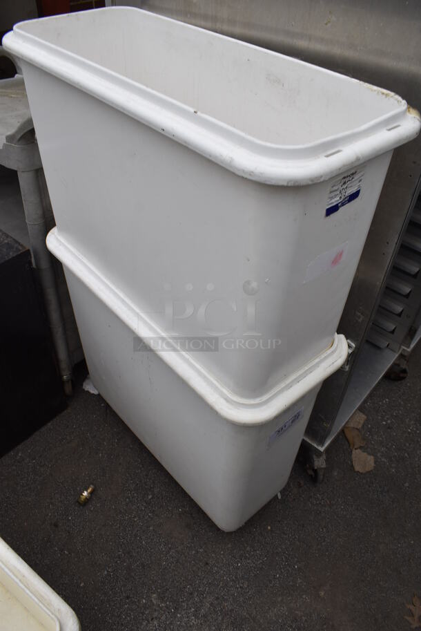 2 White Poly Ingredient Bins on Commercial Casters. 2 Times Your Bid! - Image 2 of 3