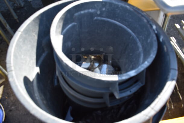 ALL ONE MONEY! Lot of 5 Various Trash Cans and Metal Piece. Includes 24x24x31 - Image 6 of 8