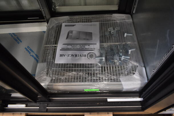 BRAND NEW SCRATCH AND DENT! Beverage Air BB72HC-1-GS-PT-B-27 Stainless Steel Commercial 3 Door Undercounter Pass Through Cooler Merchandiser. 115 Volts, 1 Phase.  Tested and Working! - Image 9 of 9