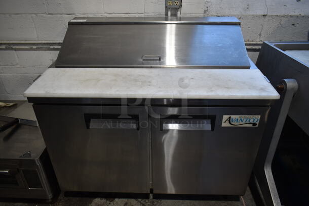 Avantco 178APT48HC Stainless Steel Commercial Sandwich Salad Prep Table Bain Marie Mega Top on Commercial Casters. 115 Volts, 1 Phase. Tested and Working!