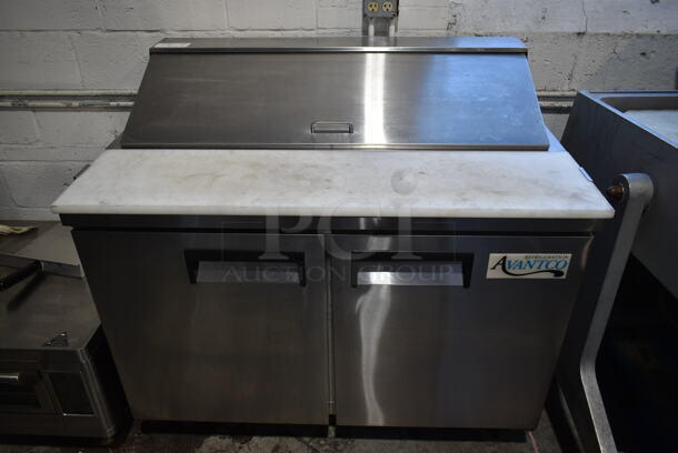 Avantco 178APT48HC Stainless Steel Commercial Sandwich Salad Prep Table Bain Marie Mega Top on Commercial Casters. 115 Volts, 1 Phase. Tested and Working! - Image 1 of 7