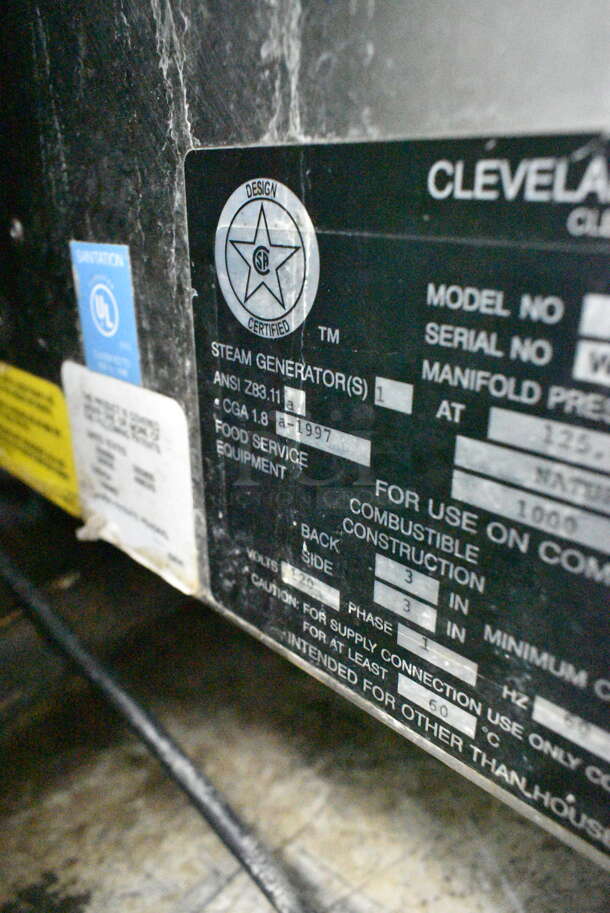 Cleveland 24CGA10 SteamCraft Ultra 10 Stainless Steel Commercial Natural Gas Powered 2 Deck Steam Cabinet. 125,000 BTU.  - Image 8 of 8