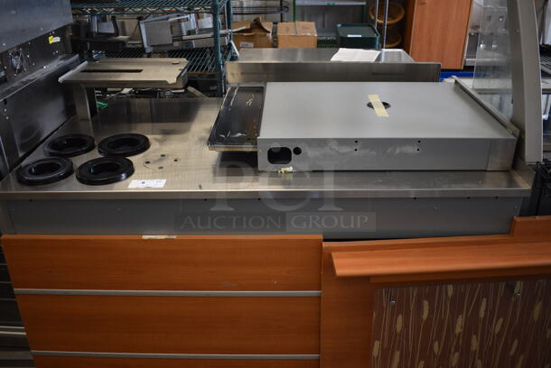 2015 Duke Stainless Steel Commercial Subway Sandwich Make Line Prep Line w/ Front Panels, Lowering Sneeze Guard and In Counter Cup Dispensers. 206x37.5x58 - Image 3 of 9