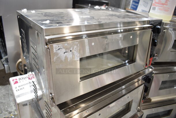 BRAND NEW SCRATCH AND DENT! 2023 Crosson CPO-160 Stainless Steel Commercial Countertop Electric Powered Pizza Oven w/ Cooking Stone. 120 Volts, 1 Phase. Tested and Working! - Image 4 of 7