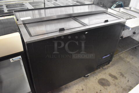 Turbo Air TBC-50SB-GF Stainless Steel Commercial Bottled Back Bar Cooler on Commercial Casters. 110-120 Volts, 1 Phase. 50x27x38. Tested and Working!