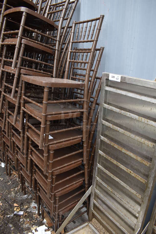 6 Brown Finish Chivari Dining Chairs. Stock Picture - Cosmetic Condition May Vary. 6 Times Your Bid! - Image 2 of 2