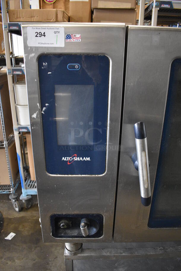 2015 Alto Shaam Model CTP7-20E Stainless Steel Commercial Combitherm Convection Oven on Stainless Steel Commercial Equipment Stand. 208-240 Volts, 3 Phase. 44x40x64 - Image 3 of 8