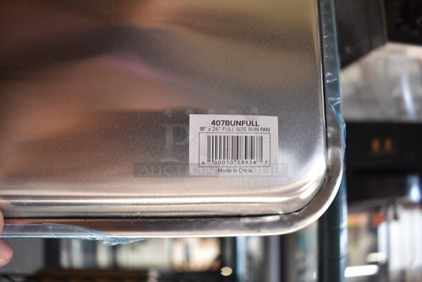 12 BRAND NEW SCRATCH AND DENT! Choice 407BUNFULL Full Size 18" x 26" 19 Gauge Wire in Rim Aluminum Bun Pan / Sheet Pan. 12 Times Your Bid! - Image 5 of 5