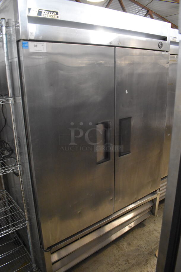 2013 True T-49F Commercial Stainless Steel Two Section Reach In Freezer With Polycoated Racks on Commercial Casters. 115V/1 Phase Tested And Working! - Image 1 of 6