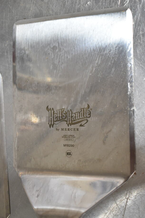 2 BRAND NEW SCRATCH AND DENT! Mercer Culinary M18290 Hell's Handle® High Heat 6" x 5" Heavy-Duty Square Edge Turner. 2 Times Your Bid!  - Image 3 of 6