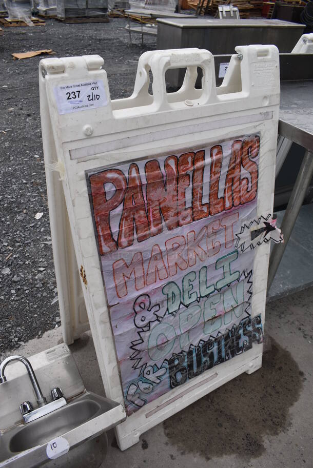 White Poly A Frame Sidewalk Sign. 25x4x46 - Image 2 of 4